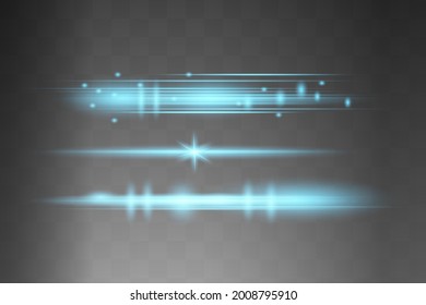 Abstract blue laser beam. Transparent isolated on black background. Vector illustration.the lighting effect.floodlight directional