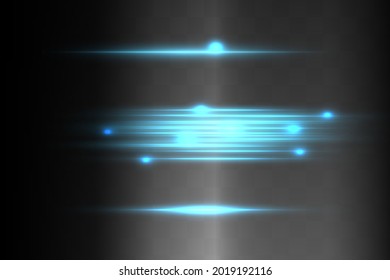 Abstrakter blauer Laserstrahl. Transparent einzeln auf schwarzem Hintergrund. Vektorgrafik.der Lichteffekt.Flutlichtrichtung