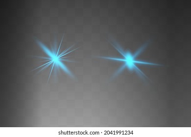 Abstract blue laser beam. Transparent isolated on black background. Vector illustration.the lighting effect.floodlight directional
