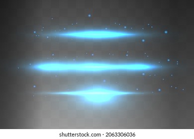 Abstract blue laser beam. Transparent isolated on black background. Vector illustration.the lighting effect.floodlight directional