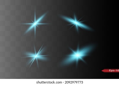 Abstract blue laser beam. Transparent isolated on black background. Vector illustration.the lighting effect.floodlight directional