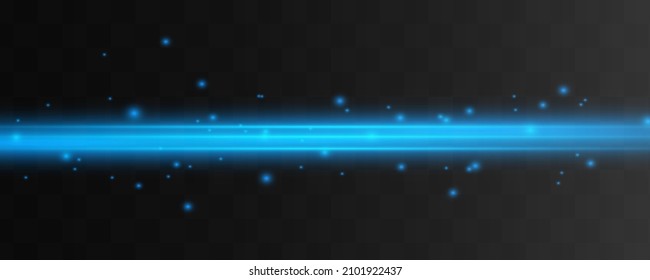 Abstract blue laser beam. Transparent isolated on black background. Vector illustration.the lighting effect.floodlight directional