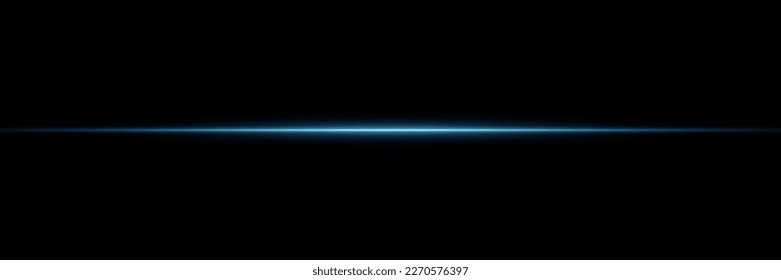Rayo láser azul abstracto. Transparente aislado en el fondo negro. Ilustración vectorial. efecto luminoso. Luz de foco direccional