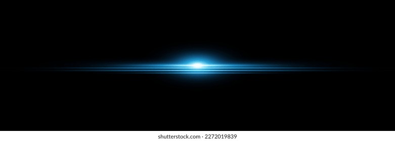 Abstract blue laser beam. Transparent isolated on black background. Vector illustration. light effect. Directional spotlight