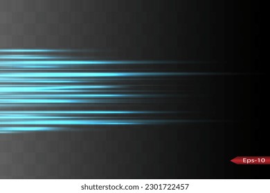 Abstract blue laser beam. Transparent isolated on black background. Vector illustration.the lighting effect.floodlight directional