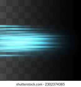 Abstract blue laser beam. Transparent isolated on black background. Vector illustration.the lighting effect.floodlight directional