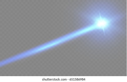 Abstract blue laser beam. Transparent isolated on black background. Vector illustration.the lighting effect.floodlight directional