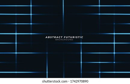 Abstract blue laser beams. Isolated on transparent black background. Abstract futuristic art wallpaper. Vector illustration.