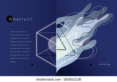 Abstrakte blaue Lavaflaschen, Vektorgrafik, Blasen-Farbverläufe in Bewegung, künstlerisches Hintergrundbild, fließende dynamische flüssige Formen der modernen Kunst.