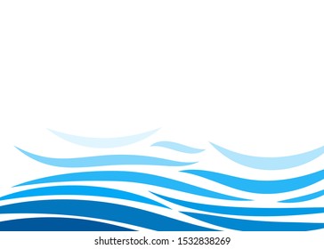 Abstract blue layer wave concept vector background flat style