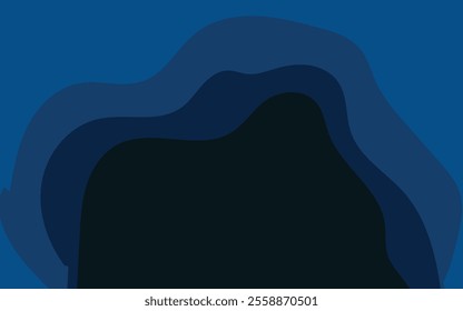 Abstract blue layered paper cut background with smooth curves and depth. Perfect for adding a modern, creative touch to designs, offering a clean, sophisticated look