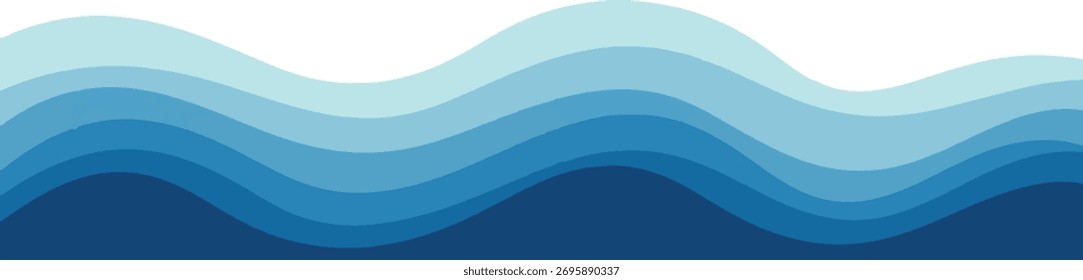 Abstract Blue Layers Background Graphic Resource with Dynamic Gradient and Wavy Lines for Modern Design