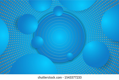 Abstract blue layers circle frame background  texture line decoration. Luxury and premium concept vector design template for use element modern cover, banner, card
