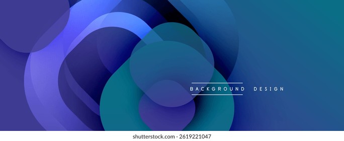 Abstract blue layers create dynamic composition. Smooth gradients suggest depth, modern aesthetic. Minimalist design, suitable backdrop.