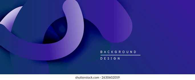 Abstract blue layers create dynamic composition. Smooth curves suggest movement, depth. Minimalist design, modern aesthetic.