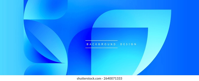 Abstract blue layers create dynamic visual effect. Gradient shades suggest depth, modern aesthetic. Text reads background design.