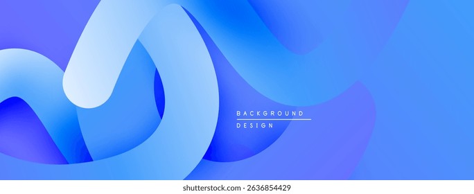 Abstract blue layers create flowing shapes. Gradient colors suggest depth, modern design elements. Minimalist aesthetic.