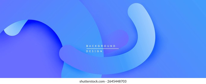 Camadas azuis abstratas criam formas fluidas. Cores de gradiente sugerem profundidade, design moderno. Estética minimalista, pano de fundo adequado.