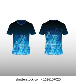 Abstract blue layout running sport t-shirt 2side design
