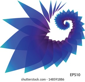 abstract blue leave, flower