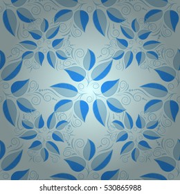 Abstract blue leaves seamless pattern background. vector illustration texture