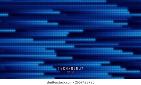 Fondo azul Abstractas de las luces del panel del led. Cuadrícula de luces radiantes. Hermosas chispas brillan con luz especial. Ilustración vectorial.
