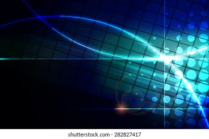 Abstract blue lens flare technology  background. Vector illustration.