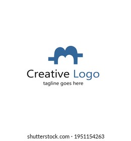 abstract blue letter M logo