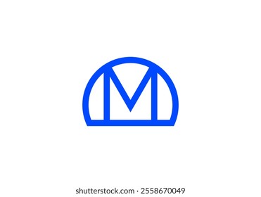 abstract blue letter M logo icon vector isolated