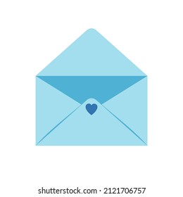 Abstract blue letter vector. Empty blue envelope. Space for text. Vector illustration.
