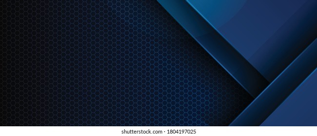 Abstract blue light 3D arrow direction on dark grey blank space design modern futuristic technology background vector illustration