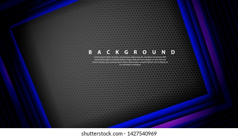 Abstract blue light arrow direction on black design modern futuristic background 
