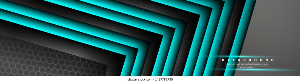 Abstract blue light arrow direction on black design modern futuristic background . vector banner
