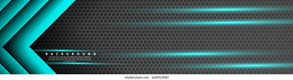 Abstract blue light arrow direction on black design modern futuristic background . vector banner

