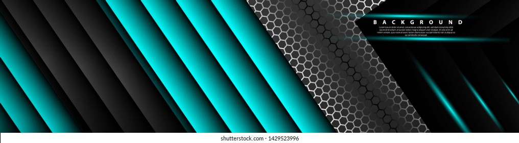 Abstract blue light arrow direction on black design modern futuristic background . vector banner
