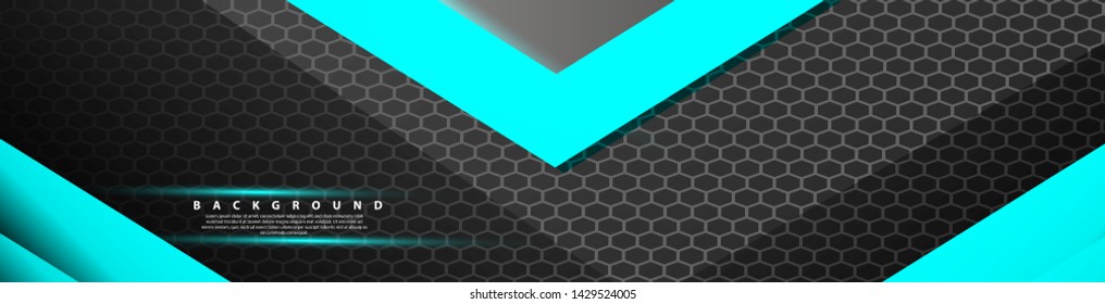 Abstract blue light arrow direction on black design modern futuristic background . vector banner
