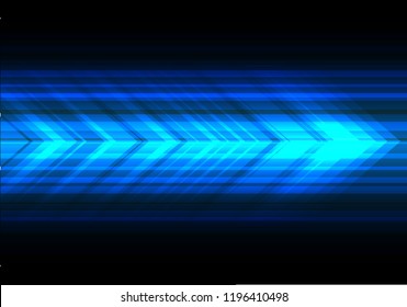 Abstract blue light arrow speed technology direction on black design modern futuristic background vector illustration.