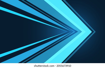 Abstract blue light arrow speed direction geometric graphic design modern futuristic technology background vector illustration.