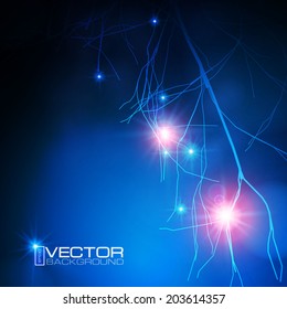 Abstract blue light background. Branch. Vector illustration