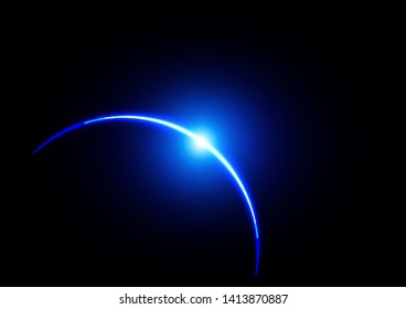 abstract blue light background curve line technology. lighting art background. illustration vector design