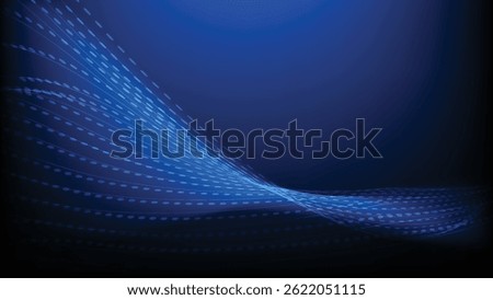 abstract blue light background with lines and dots swirl
