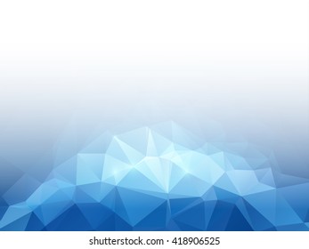 Abstract blue light background. Low poly vector illustration. 