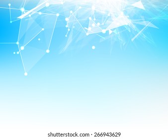 Abstract blue light background for science design. Vector illustration.