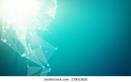Abstract blue light background for science design. Vector illustration.