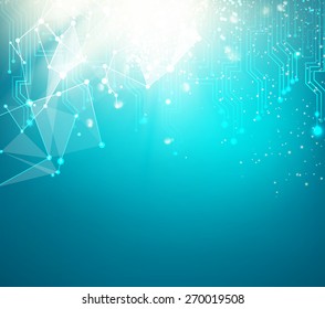 Abstract blue light background for science design. Vector illustration.