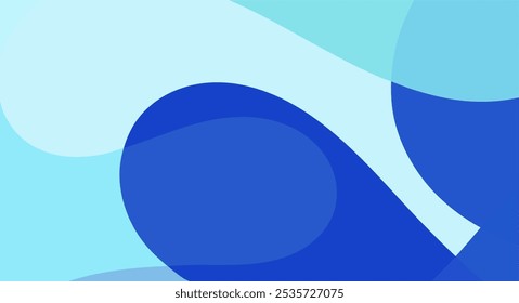 Abstract blue and light blue background with smooth curves.