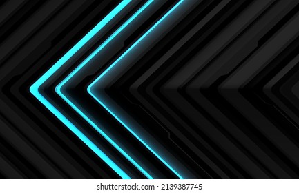 Abstract blue light black arrow circuit cyber technology direction with blank space design modern futuristic background vector illustration.
