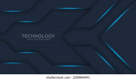 Abstract blue light and black with dots mesh design modern futuristic technology background vector illustration.