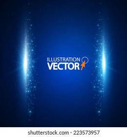 Abstract blue light border. Vector illustration 