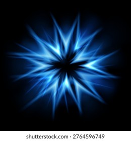 Abstract Blue Light Burst, Vector Illustration